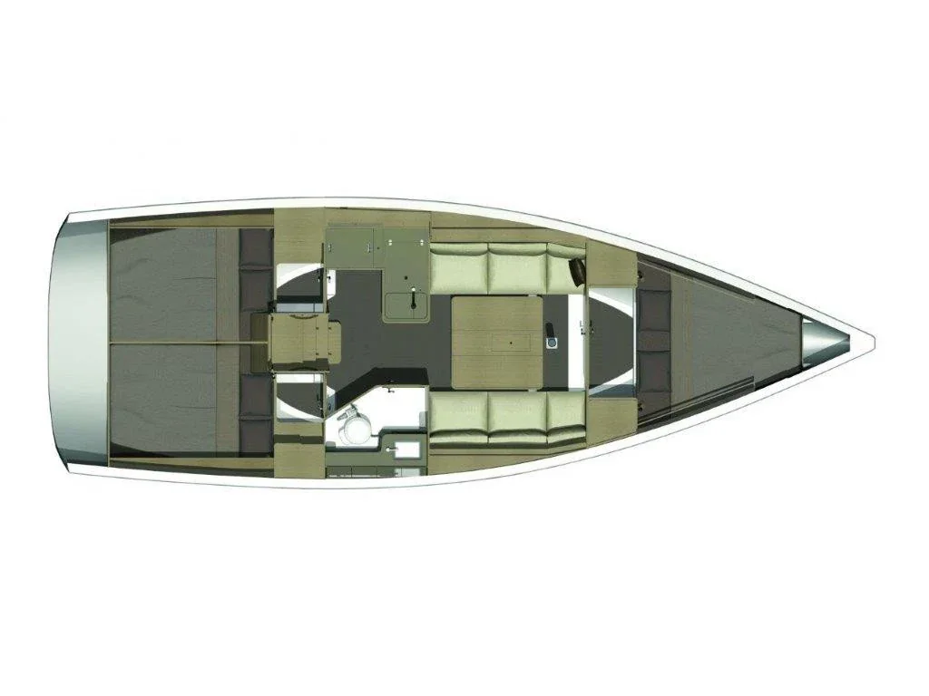 Grundriss der Yacht DUFOUR 350 - Spinaker