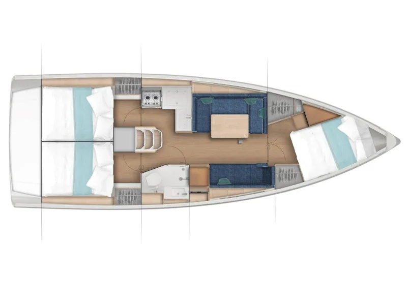 Grundriss der Yacht JEANNEAU Sun Odyssey 380 - Maitai