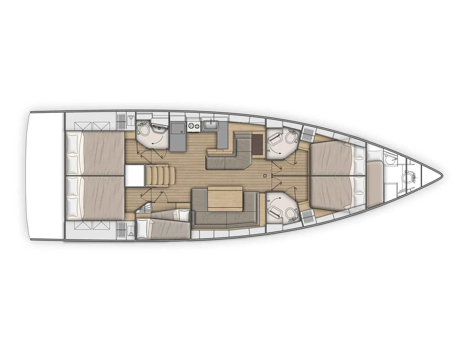 Grundriss der Yacht BENETEAU Oceanis 51.1 - Alboran Lambrusco