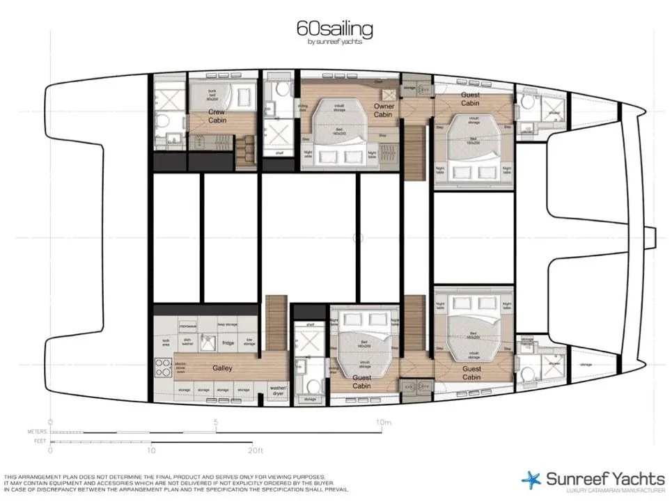 Grundriss der Yacht SUNREEF YACHTS 60 - Mr. Si