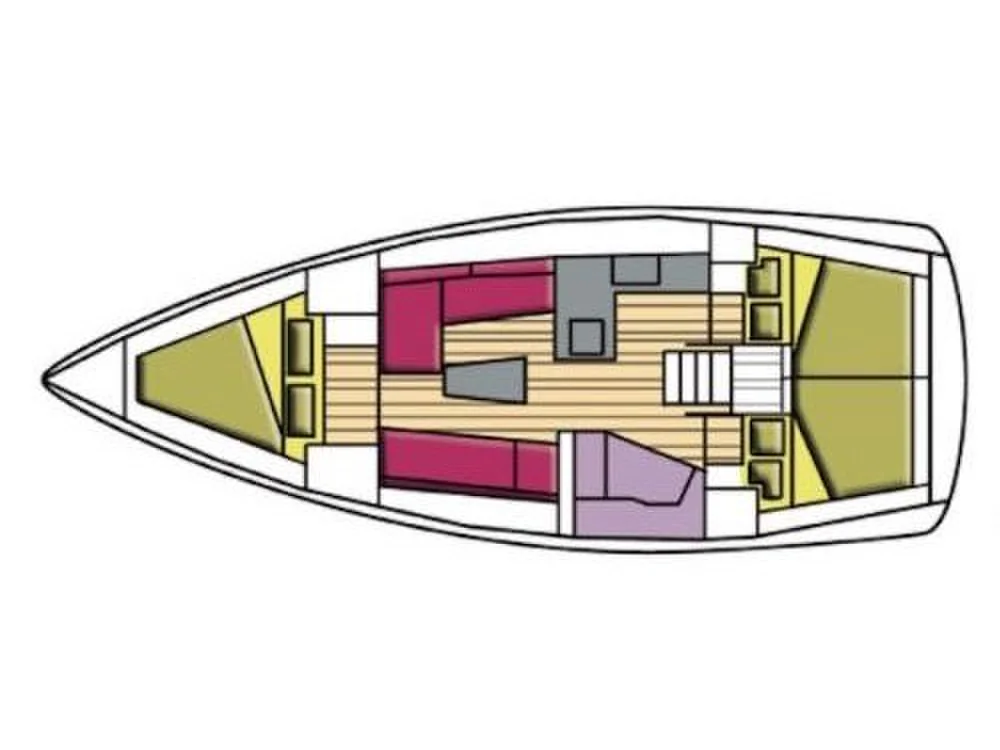 Grundriss der Yacht BAVARIA Cruiser 37 - Menkar