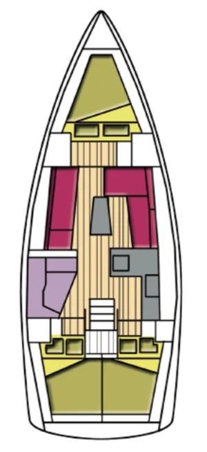 Grundriss der Yacht BAVARIA Cruiser 37 - Menkar