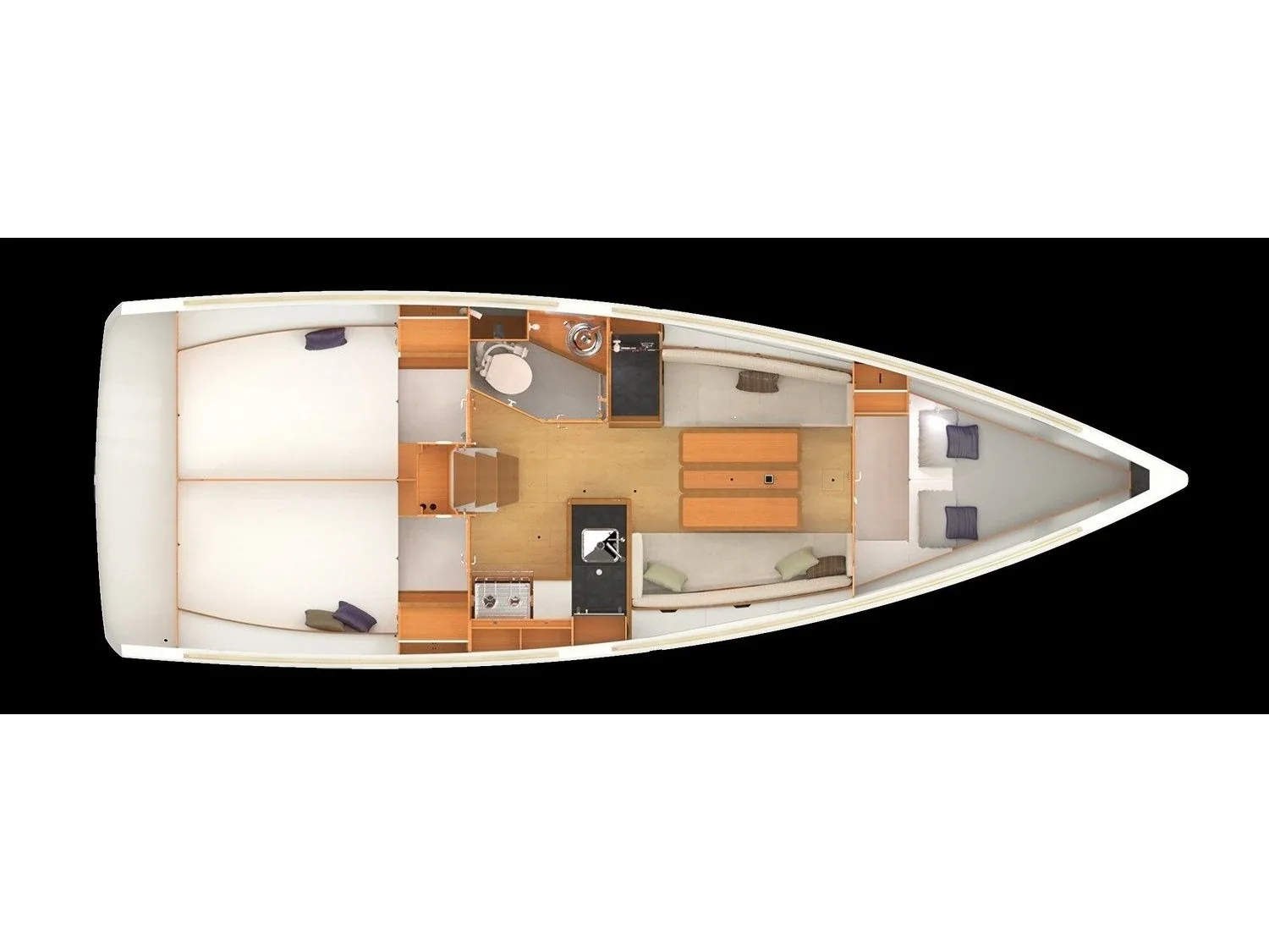 Grundriss der Yacht JEANNEAU Sun Odyssey 389 - Agios Georgios