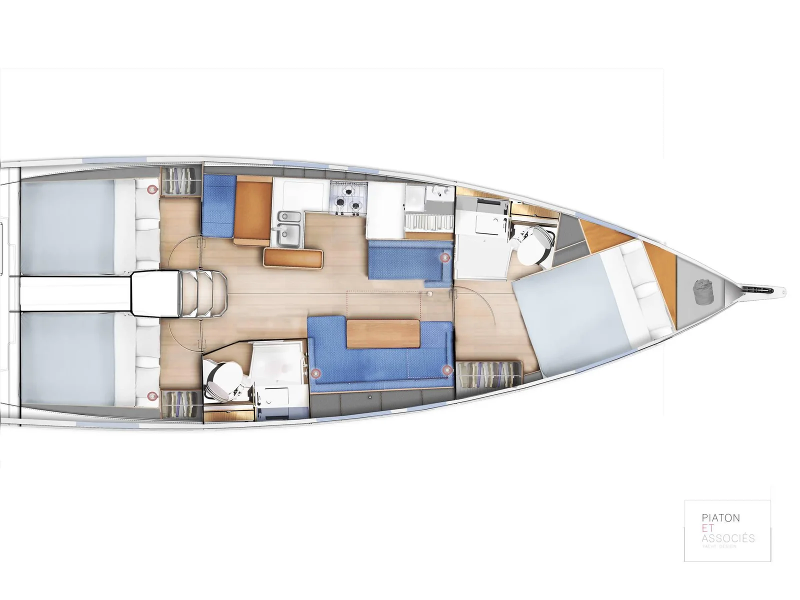 Grundriss der Yacht JEANNEAU Sun Odyssey 410 - Night Flower