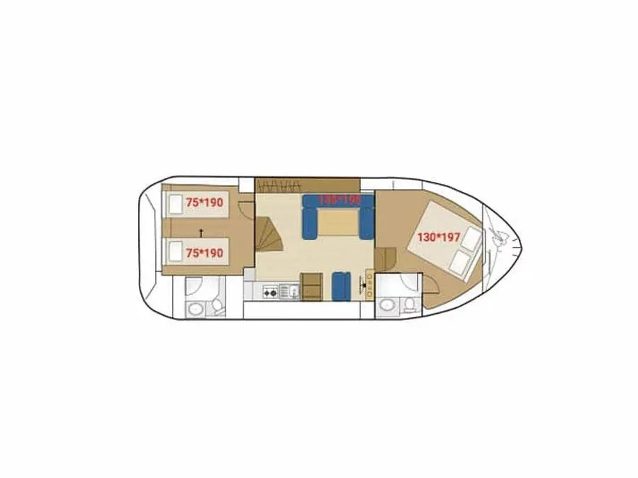 Grundriss der Yacht CHANTIER CPC Tarpon 37 DP - Persephone