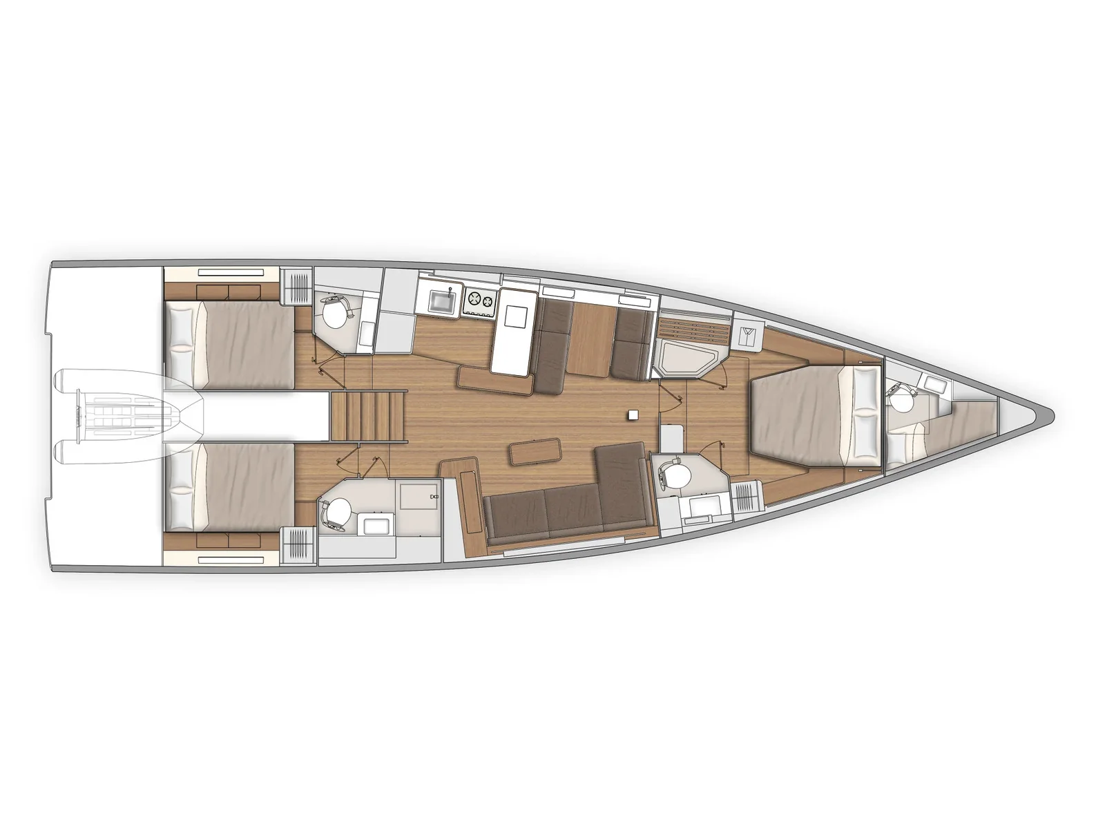 Grundriss der Yacht BENETEAU First 53 - Izanami