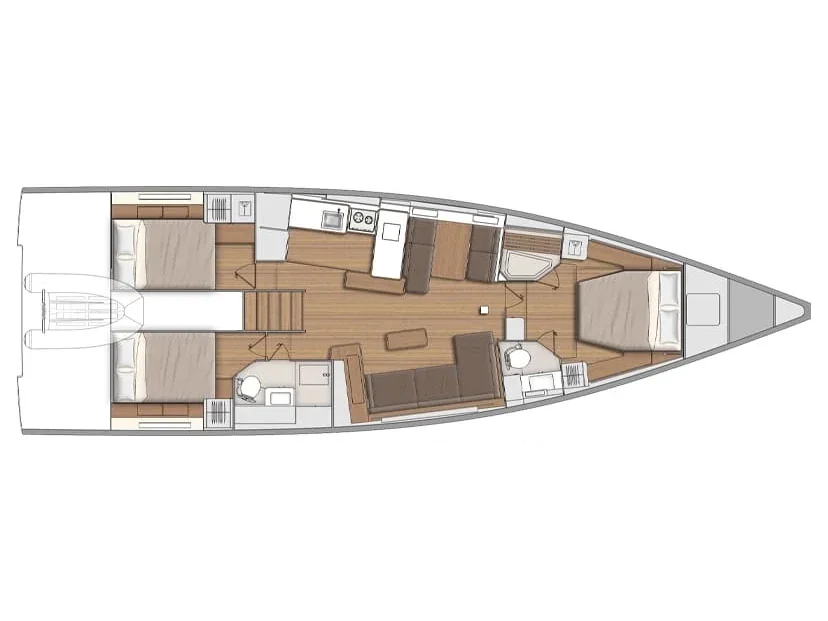 Grundriss der Yacht BENETEAU First 53 - Titanium Star