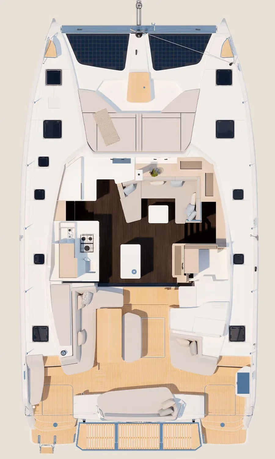 Grundriss der Yacht FOUNTAINE PAJOT 44