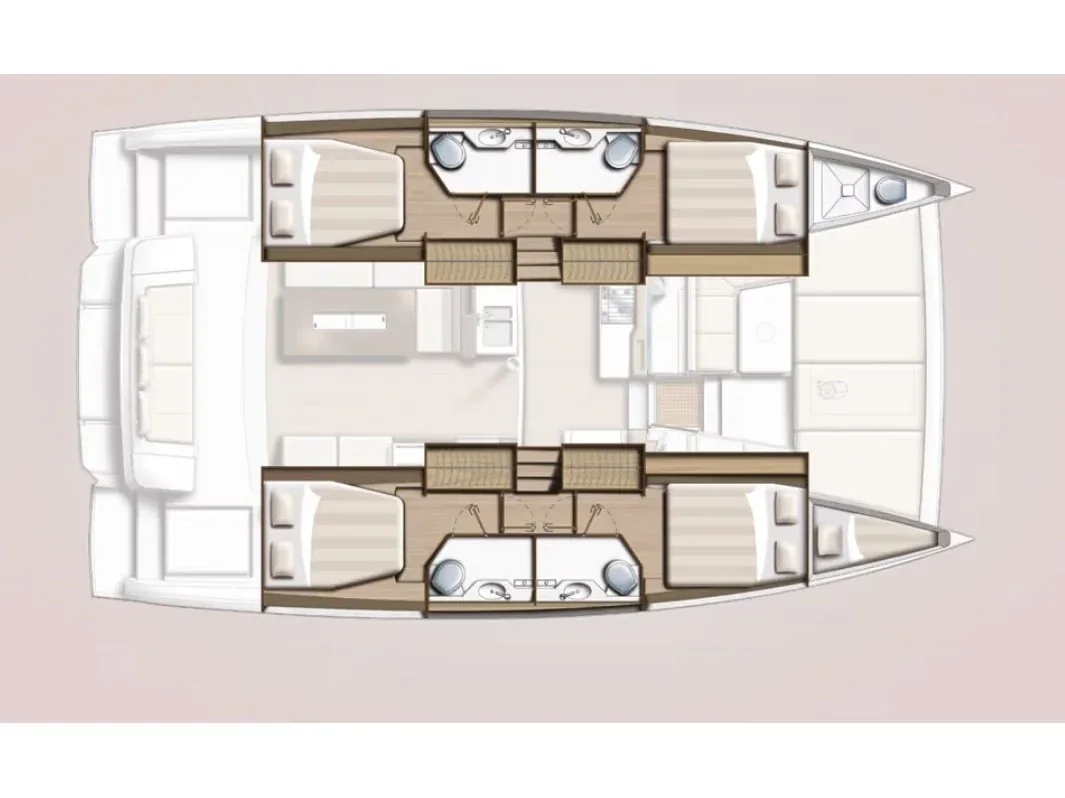 Grundriss der Yacht CATANA Bali 4.2 - First Spark