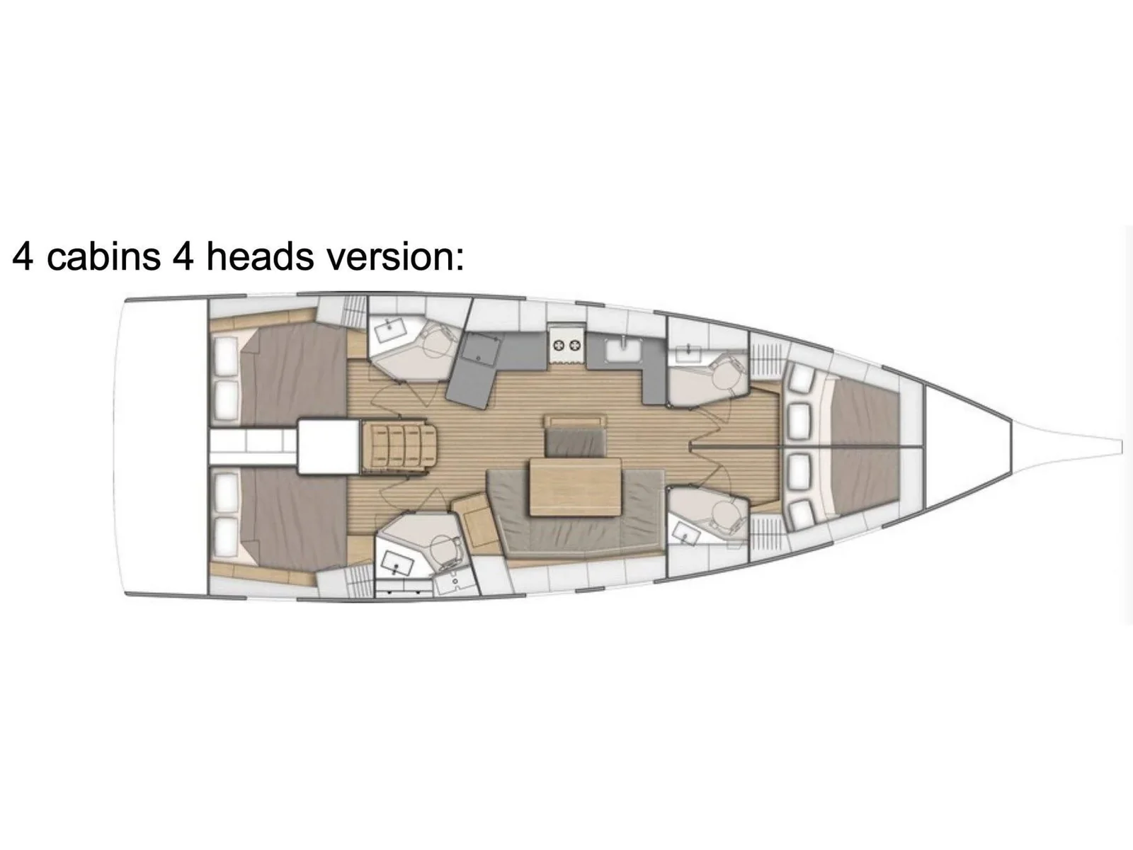 Grundriss der Yacht BENETEAU Oceanis 46.1 - Athena 4