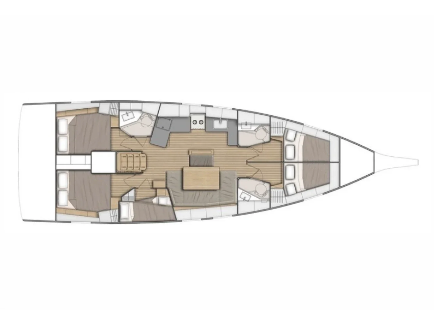 Grundriss der Yacht BENETEAU Oceanis 46.1 - Athena 5