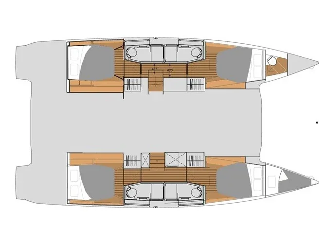 Grundriss der Yacht FOUNTAINE PAJOT Elba 45 - Honu Moana