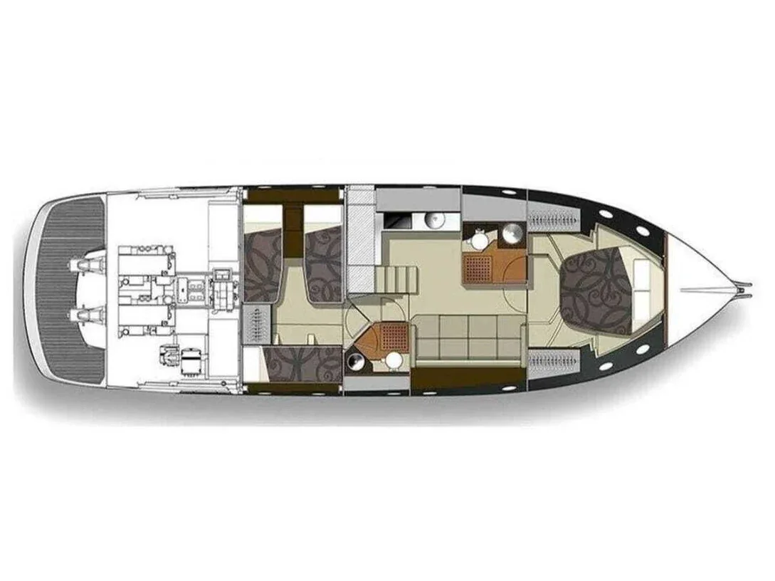 Grundriss der Yacht CRANCHI M44 HT - Principote