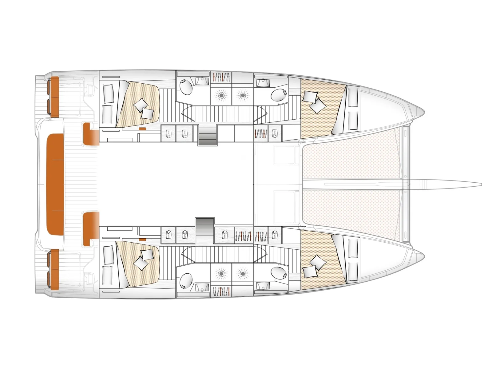 Grundriss der Yacht EXCESS-CATAMARANS 14 - Elyvian Dream