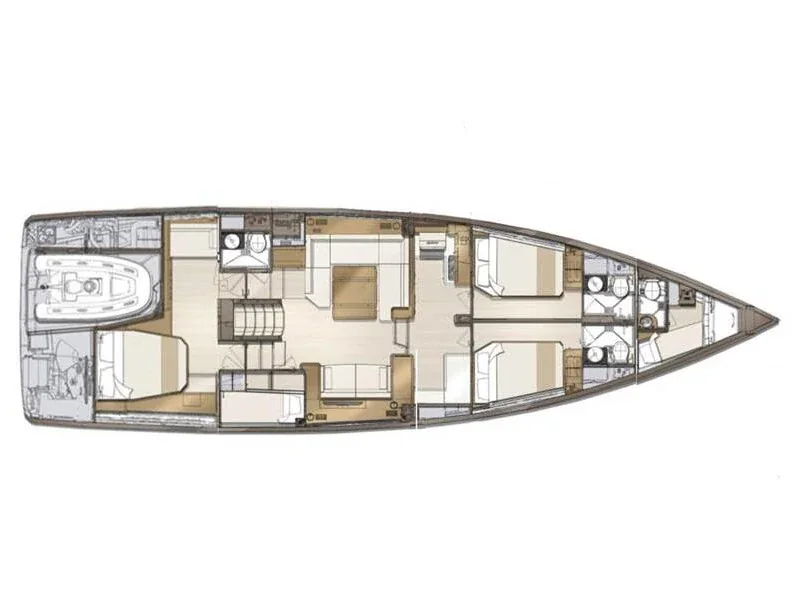 Grundriss der Yacht JEANNEAU 60 - Elyvian Breeze