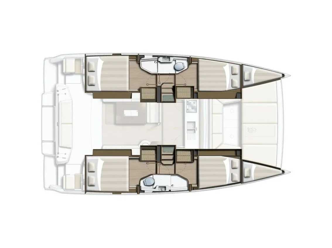 Grundriss der Yacht CATANA Bali Catsmart - Poucette