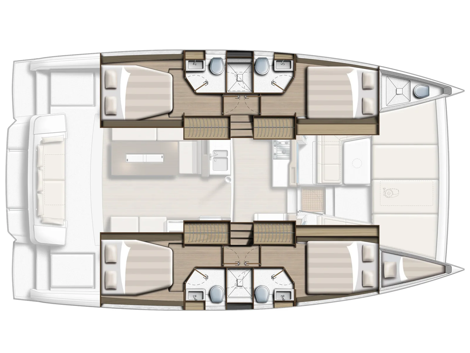 Grundriss der Yacht CATANA Bali 4.2 - aMare