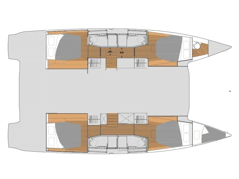 Grundriss der Yacht FOUNTAINE PAJOT Elba 45 - Nami