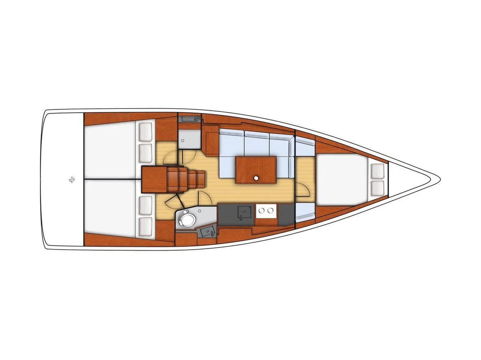 Grundriss der Yacht BENETEAU Oceanis 38 - Moin