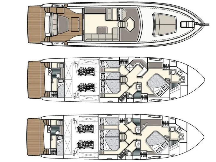 Grundriss der Yacht UNIESSE MARINE Uniesse 55 - C&A