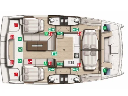 Grundriss der Yacht CATANA Bali Catspace - Moje Sunce