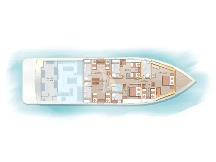 Grundriss der Yacht SALTED FIBER WORKS Luxury Motor Yacht - Alice