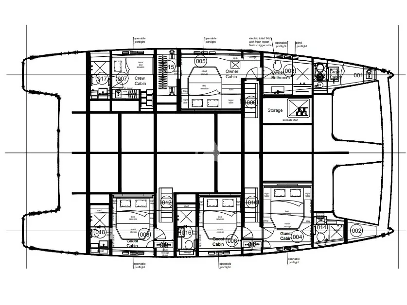 Grundriss der Yacht SUNREEF YACHTS Sunreef 60 - YGO.