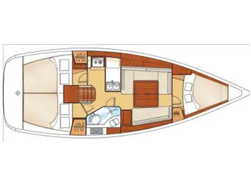 Grundriss der Yacht BENETEAU Oceanis 34 - Izar