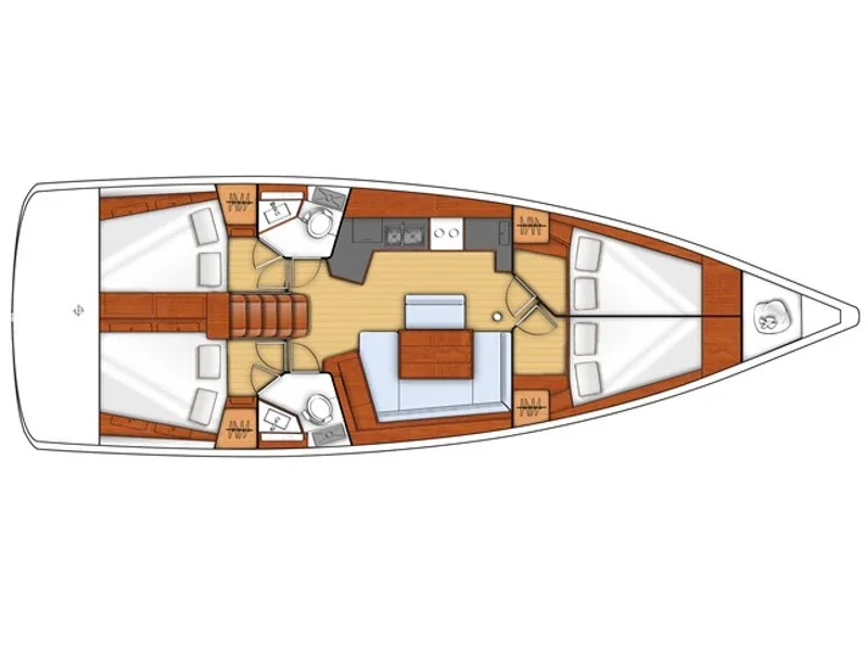 Grundriss der Yacht BENETEAU Oceanis 45 - JN