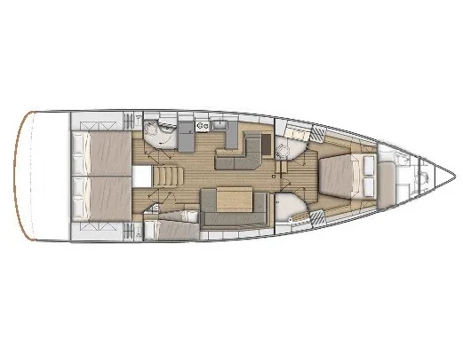 Grundriss der Yacht BENETEAU Oceanis 51.1 - Ef Zin