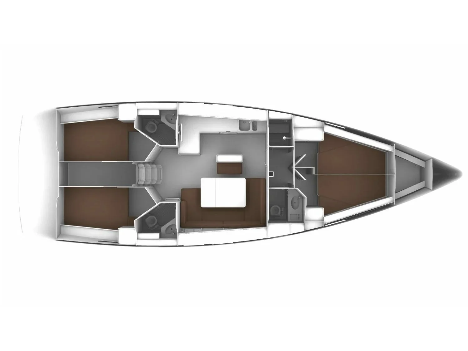 Grundriss der Yacht BAVARIA Cruiser 46 - Hannah II