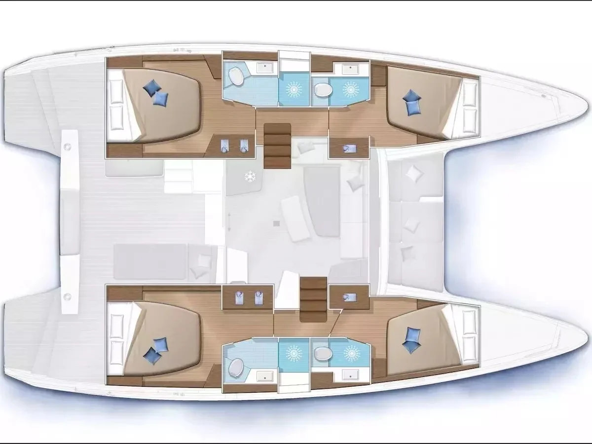 Grundriss der Yacht LAGOON 42 - Benetnash II