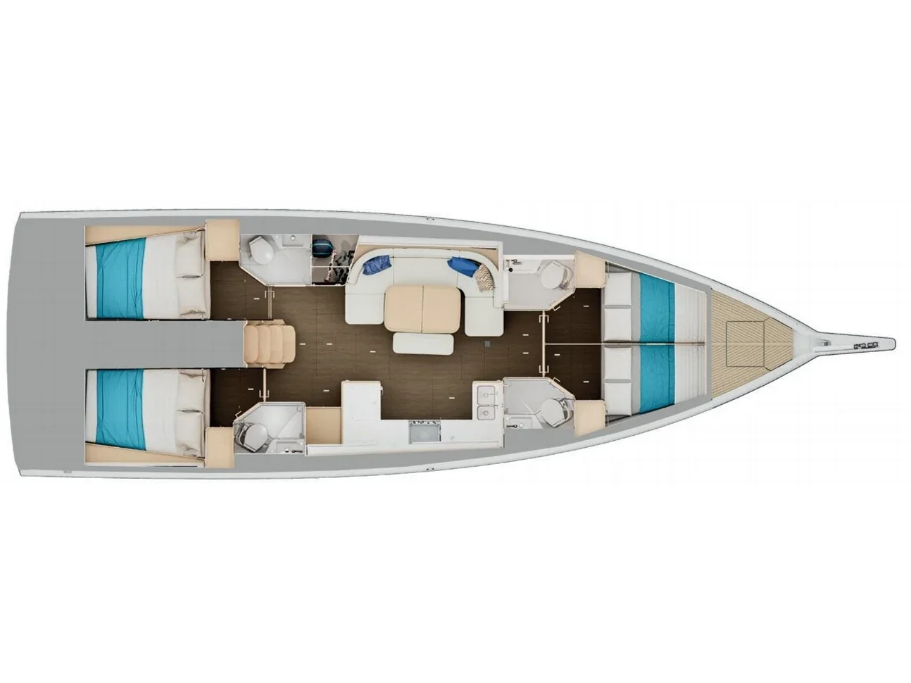 Grundriss der Yacht JEANNEAU Sun Odyssey 455 - Deux-Mi