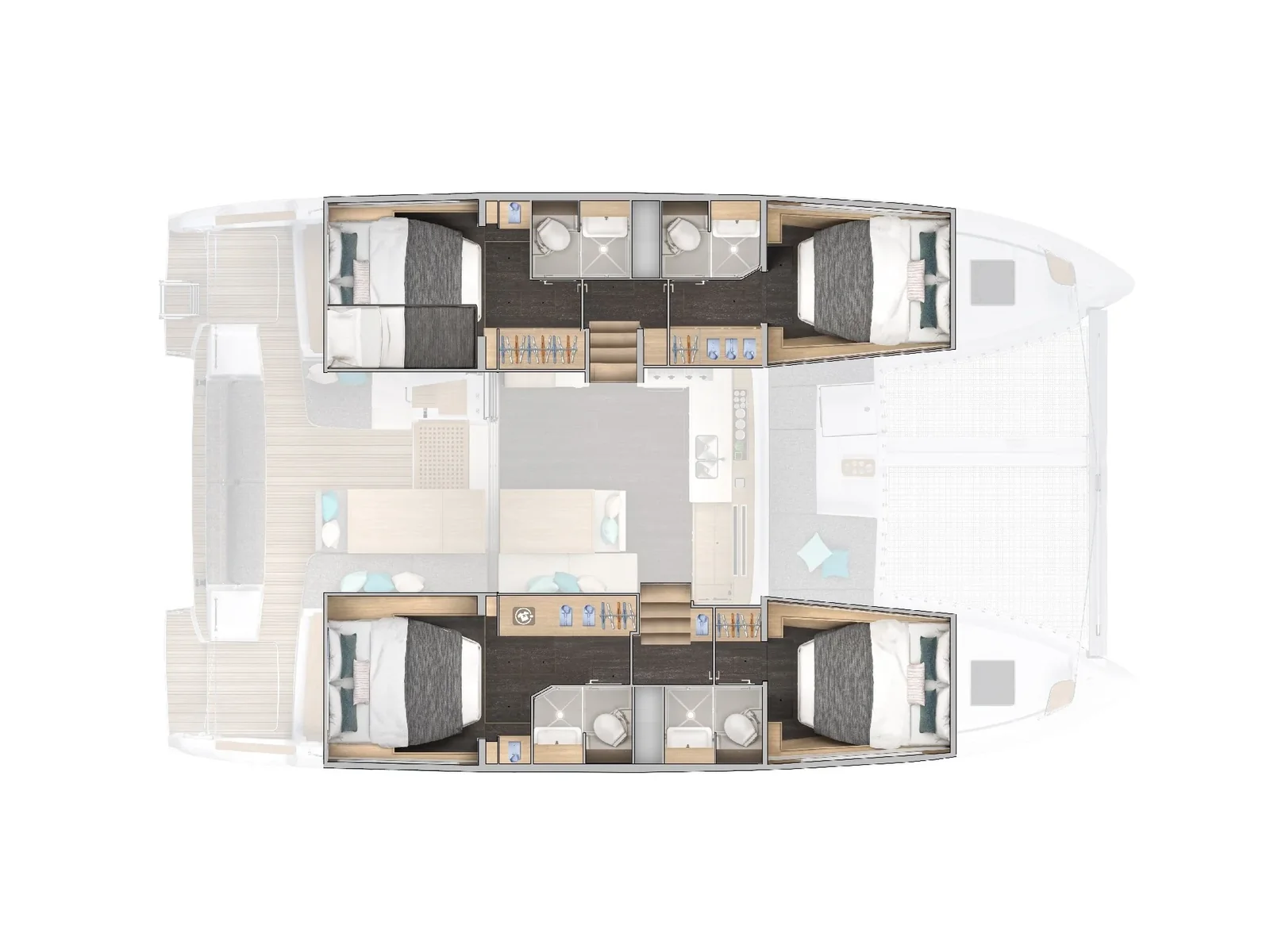 Grundriss der Yacht LAGOON 43 - Michelangelo
