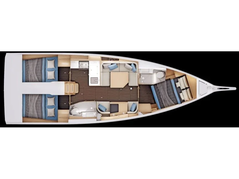 Grundriss der Yacht JEANNEAU Sun Odyssey 415 - Myriana
