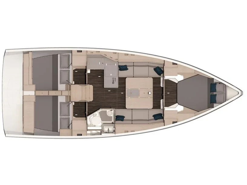 Grundriss der Yacht DUFOUR 37 - Polygala