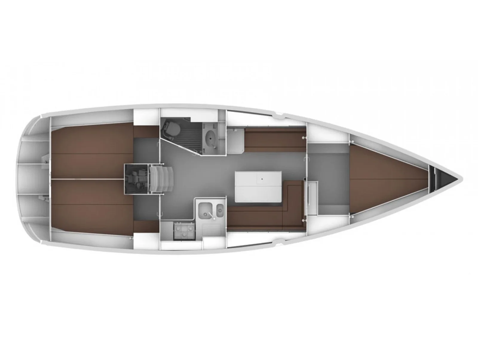 Grundriss der Yacht BAVARIA Cruiser 36 - Eleven