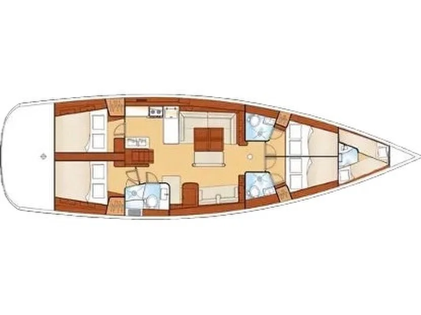 Grundriss der Yacht BENETEAU Oceanis 54 - Sirena de Oro