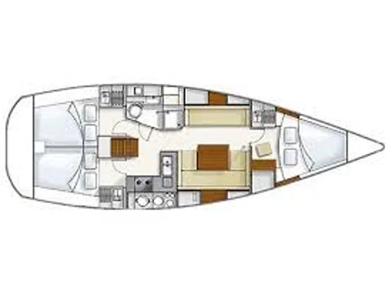 Grundriss der Yacht HANSE 370 - Sventola