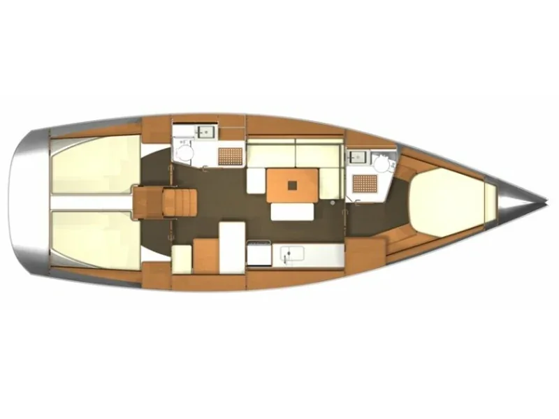 Grundriss der Yacht DUFOUR 405 Grand Large - Galatea