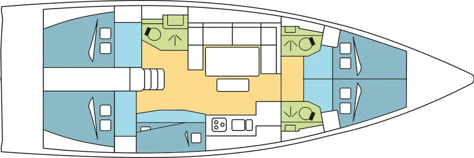Grundriss der Yacht DUFOUR 460 Grand Large - Nishane