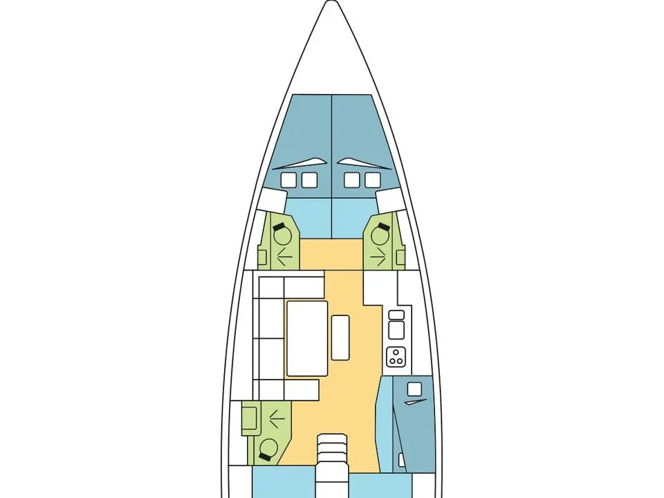 Grundriss der Yacht DUFOUR 460 Grand Large - Nishane