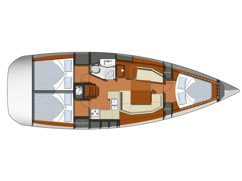 Grundriss der Yacht JEANNEAU Sun Odyssey 39i - Xenia