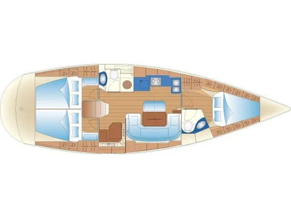 Grundriss der Yacht BAVARIA 42 Cruiser