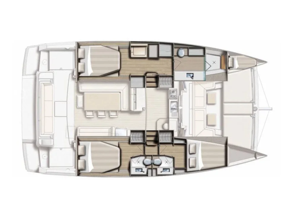 Grundriss der Yacht CATANA Bali 4.1 - Bagatelle