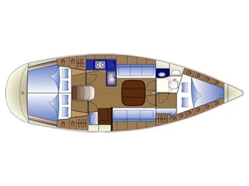 Grundriss der Yacht BAVARIA 36 - Dolkar