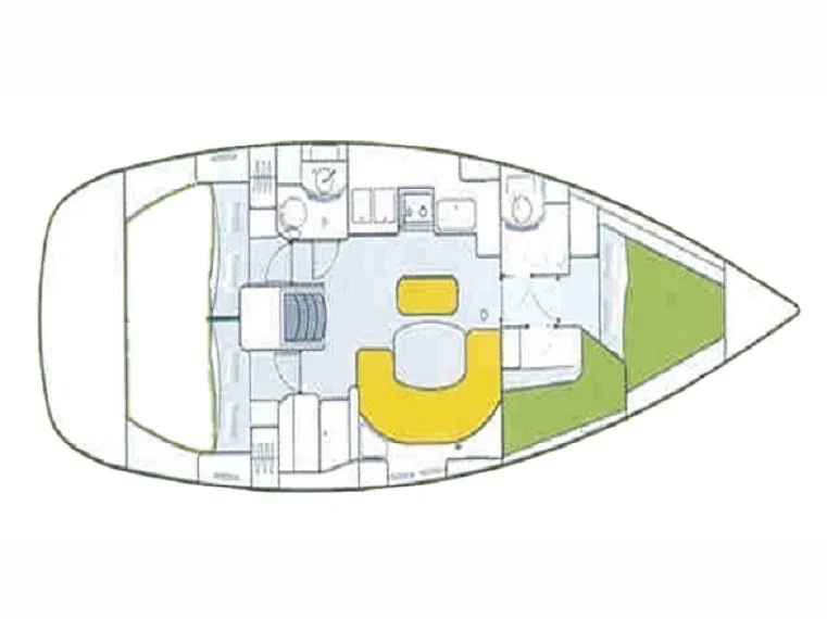 Grundriss der Yacht BENETEAU Oceanis 411 - Artemis