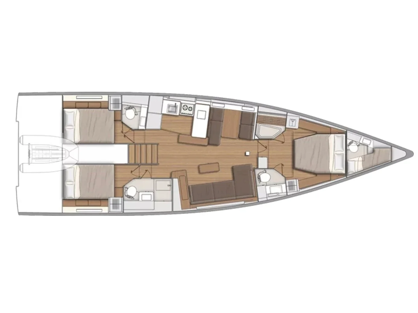 Grundriss der Yacht BENETEAU First 53 - Miss Marie
