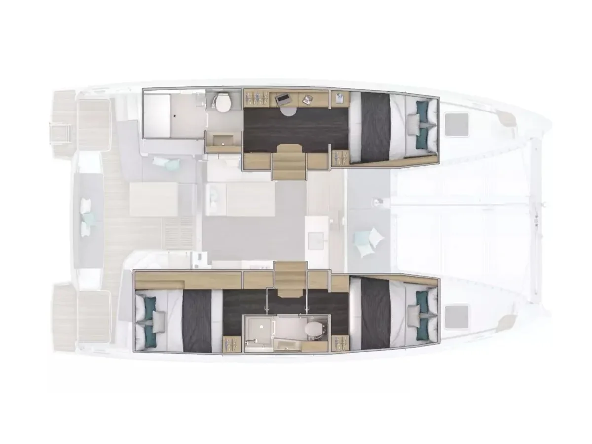 Grundriss der Yacht LAGOON 380 - Blue Willi