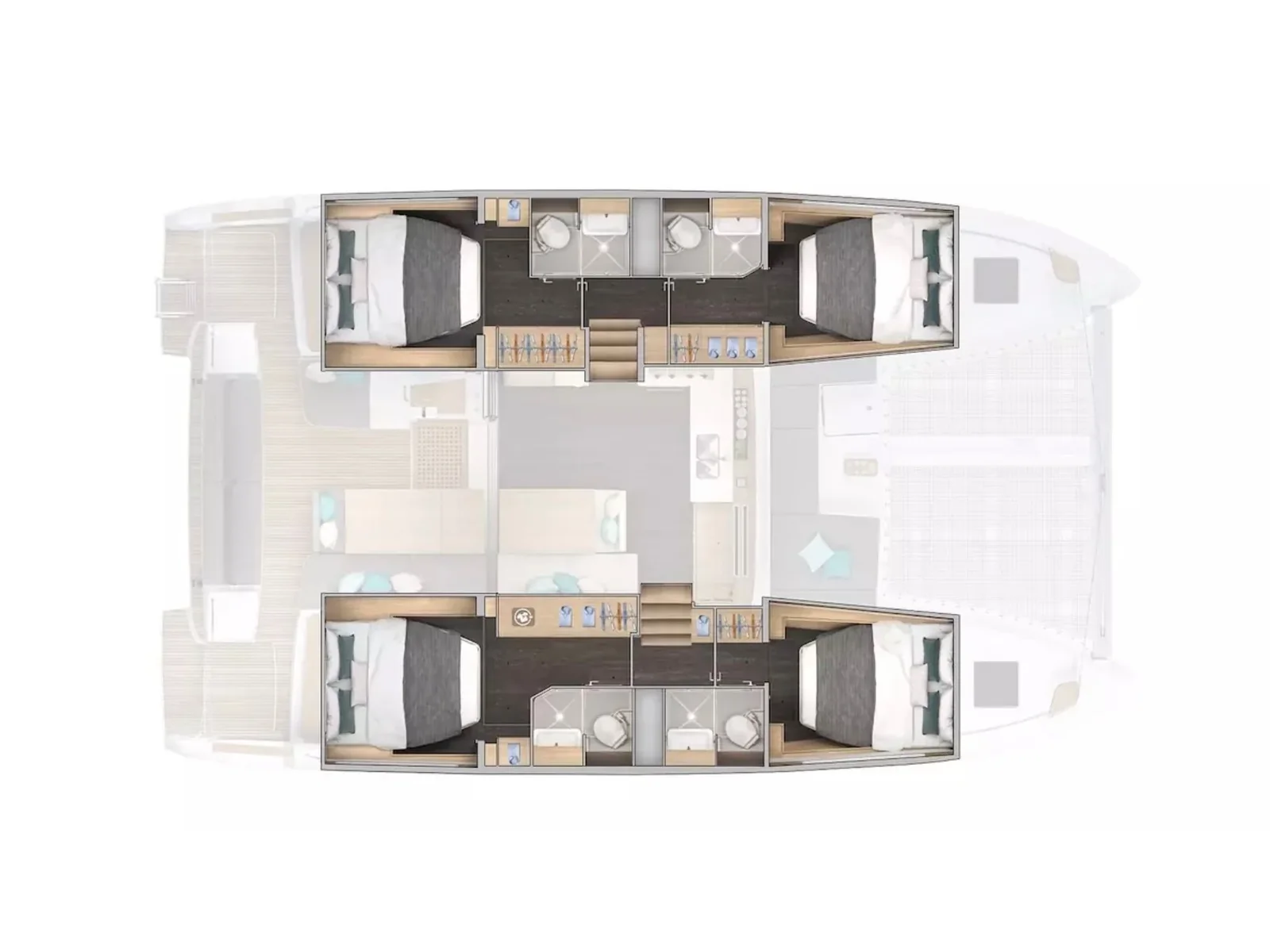 Grundriss der Yacht LAGOON 43 - Nuvola